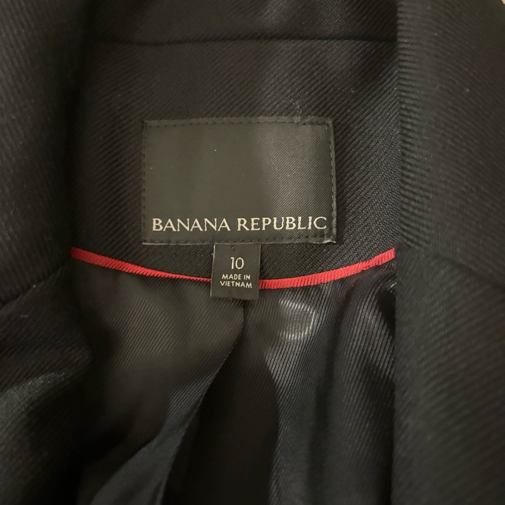 Banana Republic Lido Blazer Women's 10 Black Sculpted Italian Wool - Picture 5 of 5